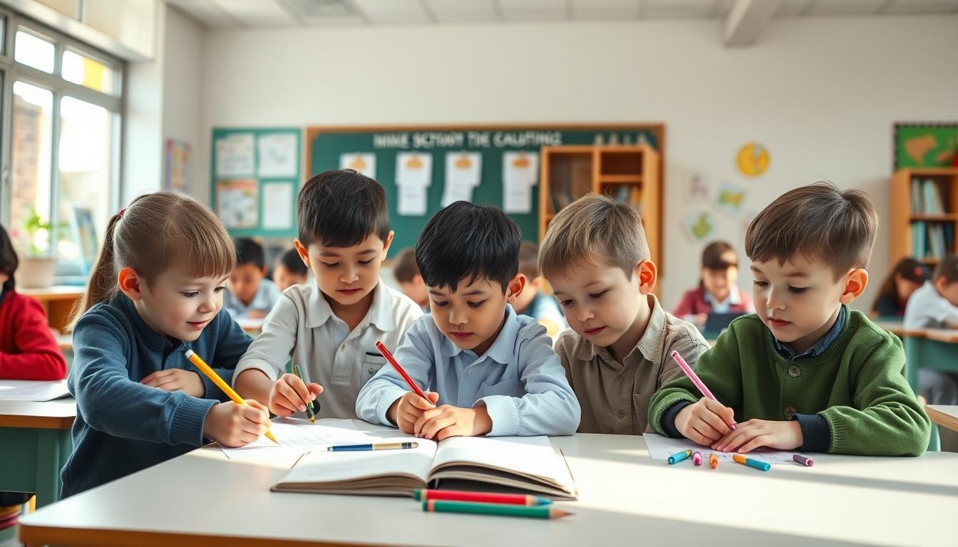 Student using learning strategies while studying