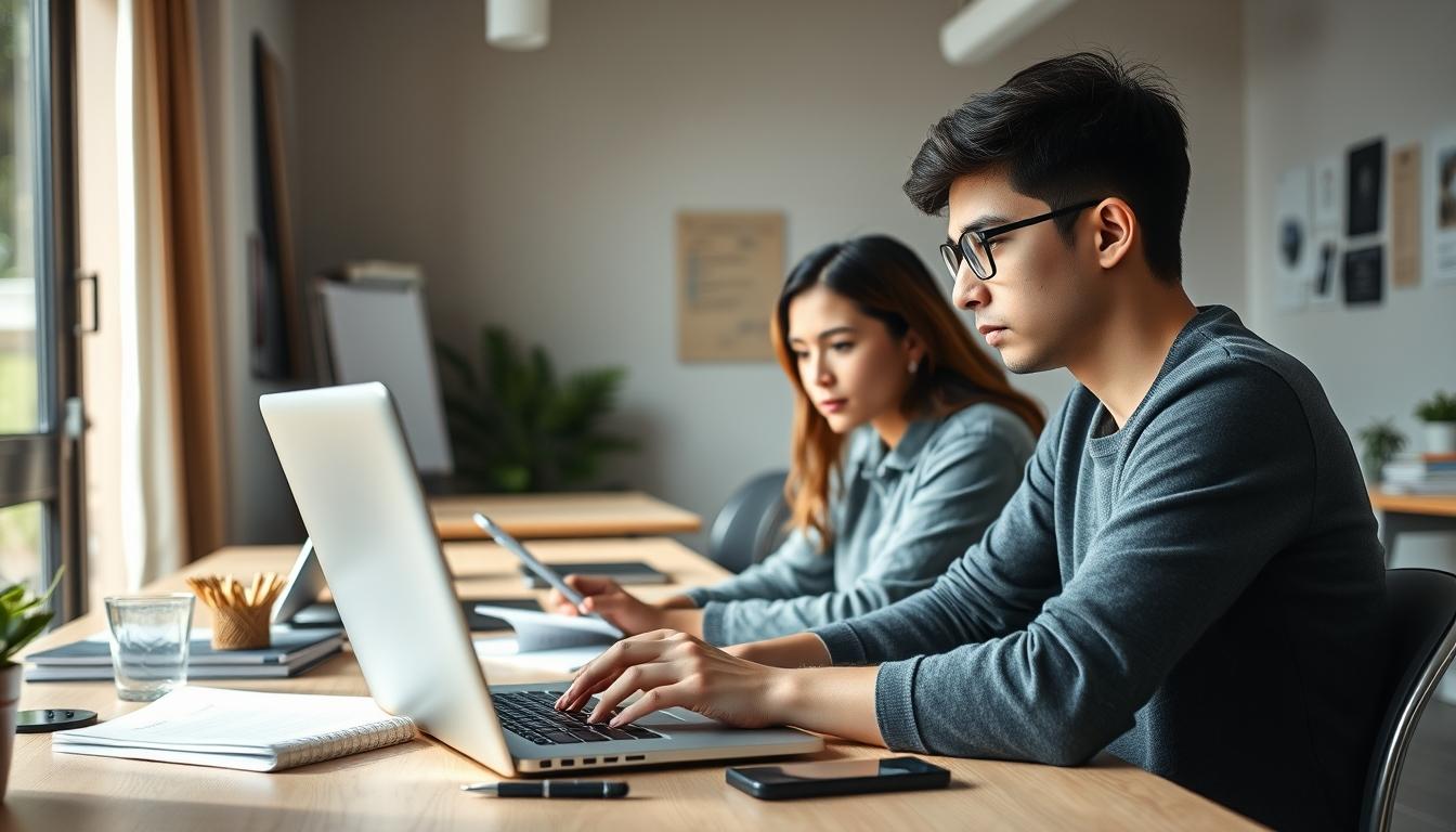 Structured study materials and learning resources on a desk
